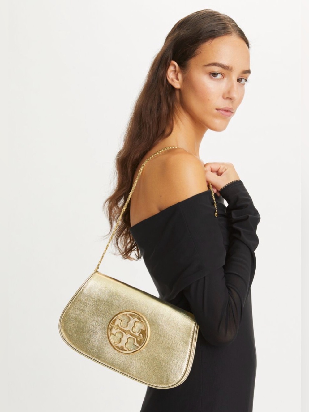 TORY BURCH REVA red clutch shoulder bag - Picture 8 of 9